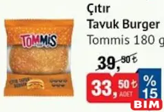 TOMMİS ÇITIR TAVUK BURGER 180 G